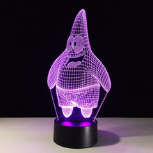 Load image into Gallery viewer, Cartoon Patrick Star Acrylic 7 Colors Desk Lamp