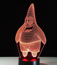 Load image into Gallery viewer, Cartoon Patrick Star Acrylic 7 Colors Desk Lamp
